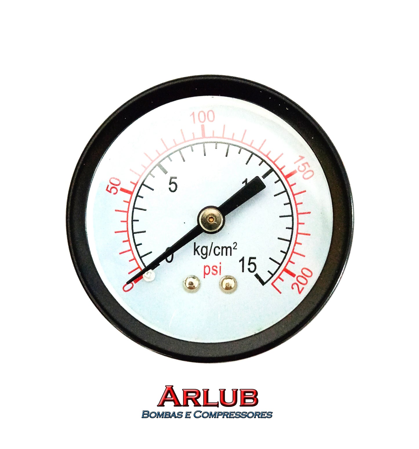 Manômetro De Ar Horizontal 1/4 Para Compressores 200 Psi (A862)