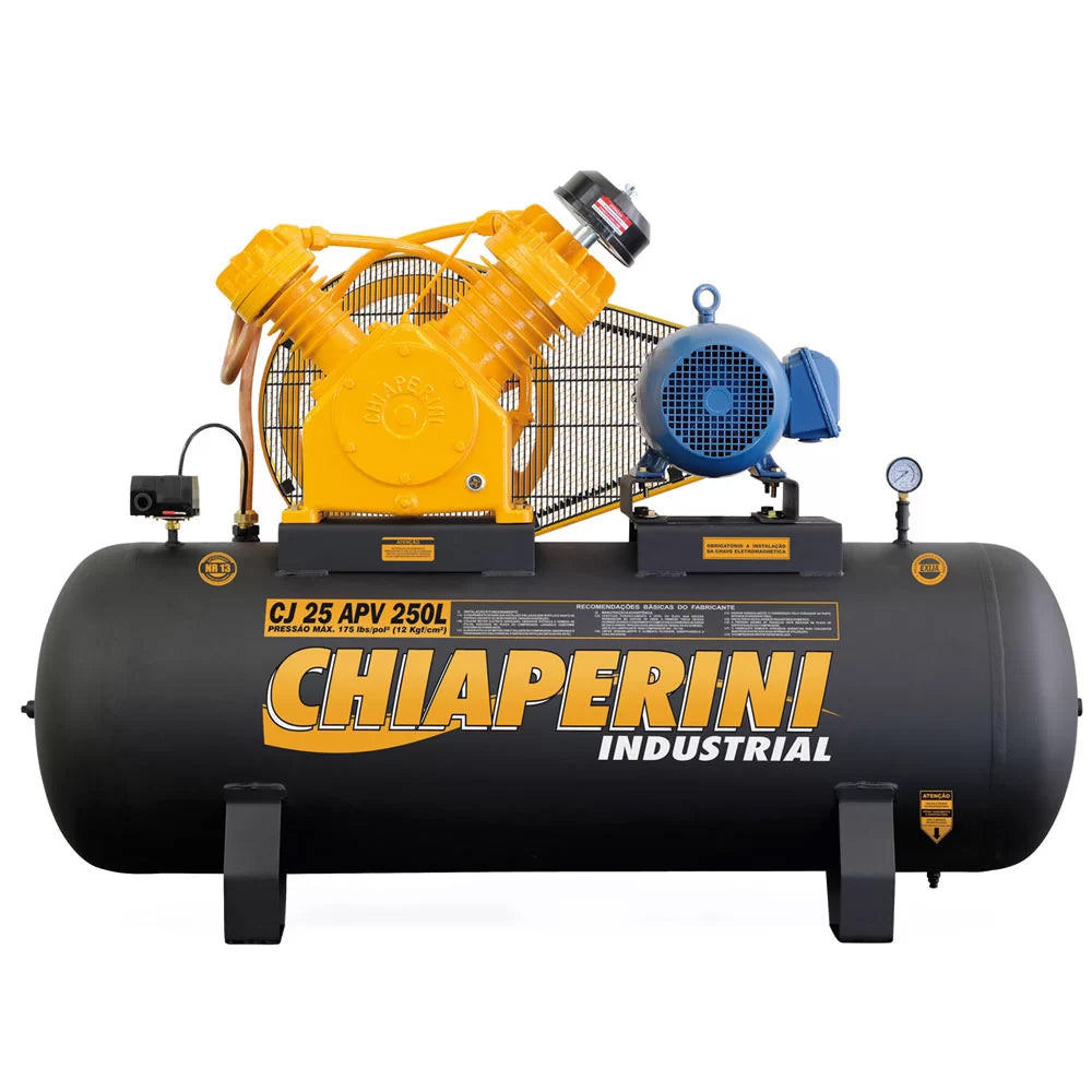 Compressor de ar alta pressão Chiaperini CJ 25 Apv 250L 5hp Trifásico (P008)