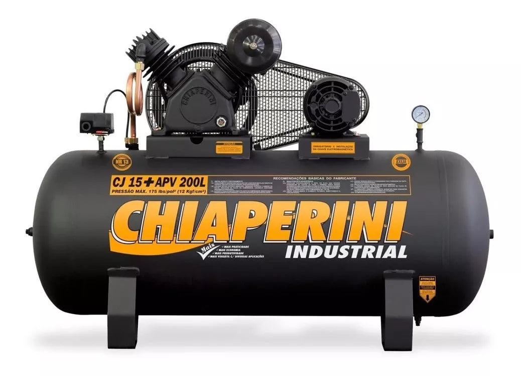 Compressor de ar elétrico Chiaperini CJ 15+ Apv 200L 3 Hp (P021)