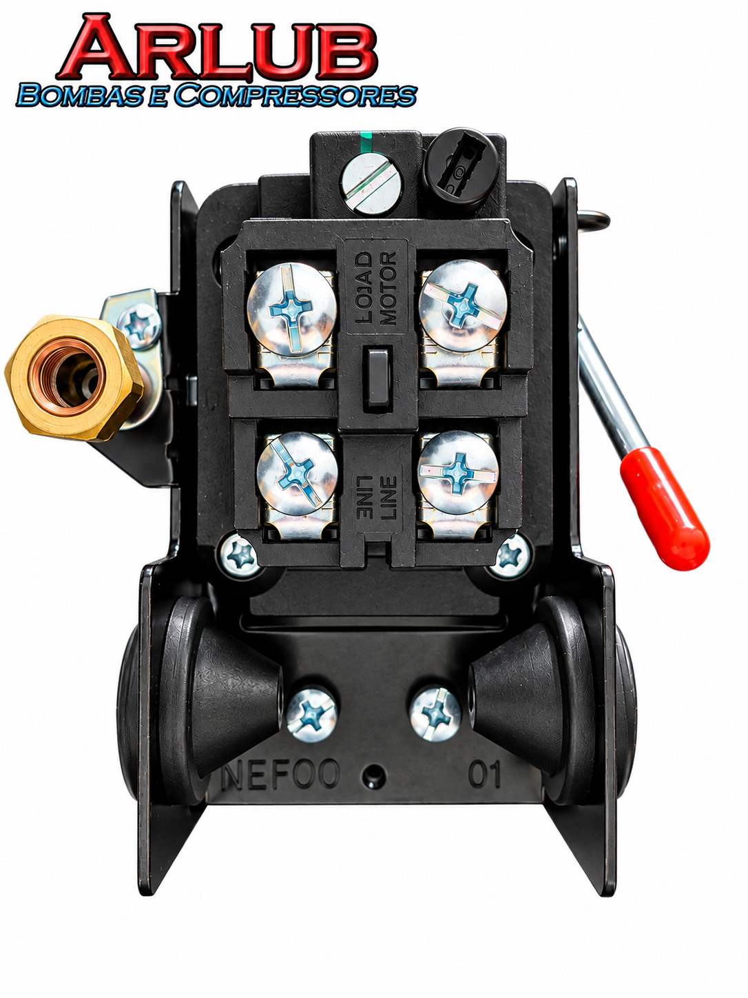 Pressostato para compressores de ar 80-125 Psi de 04 vias - Chiaperini (1030)