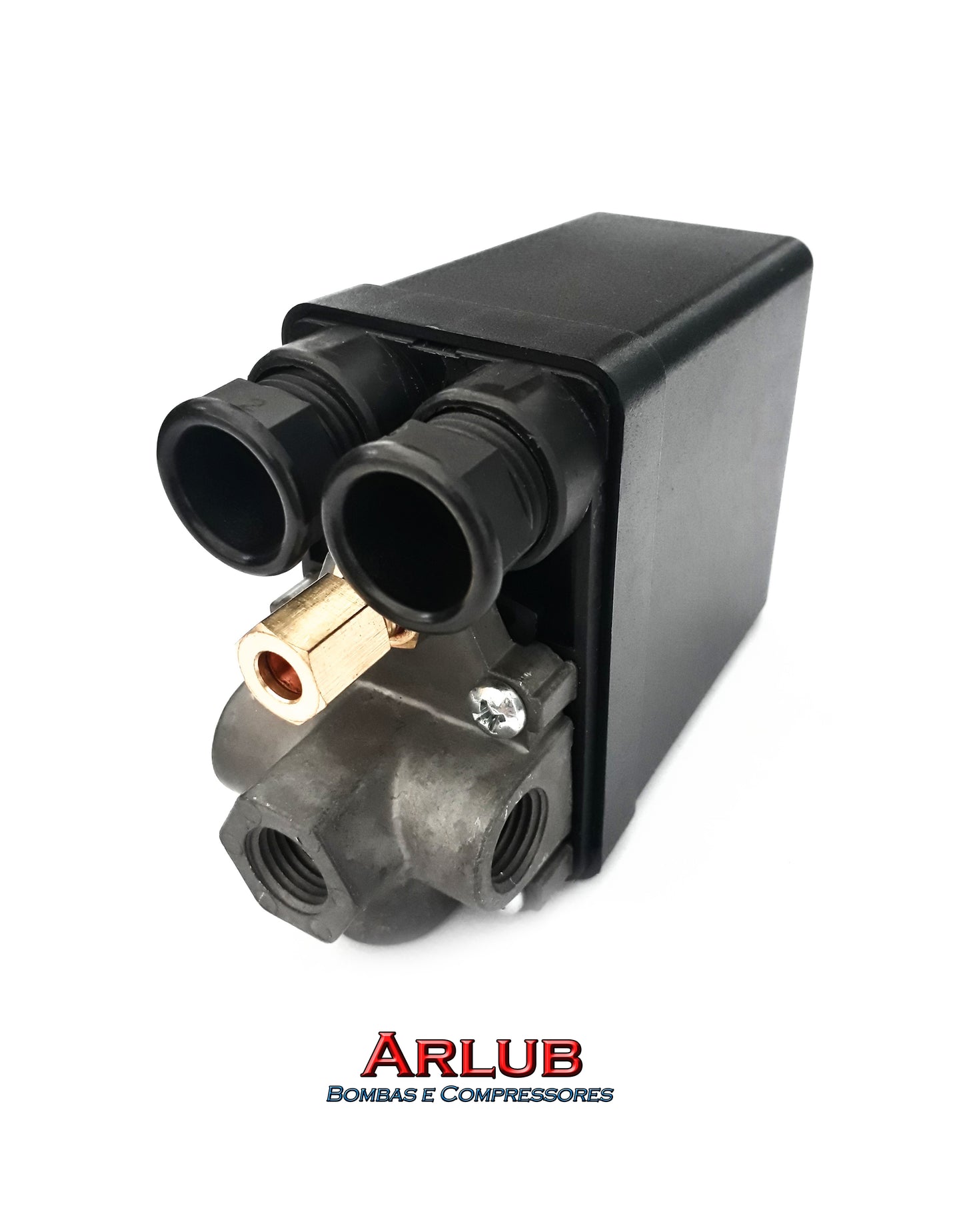 Pressostato bipolar de 04 via baixa pressão 80-125 psi de rosca 1/4" para compressores (1019)