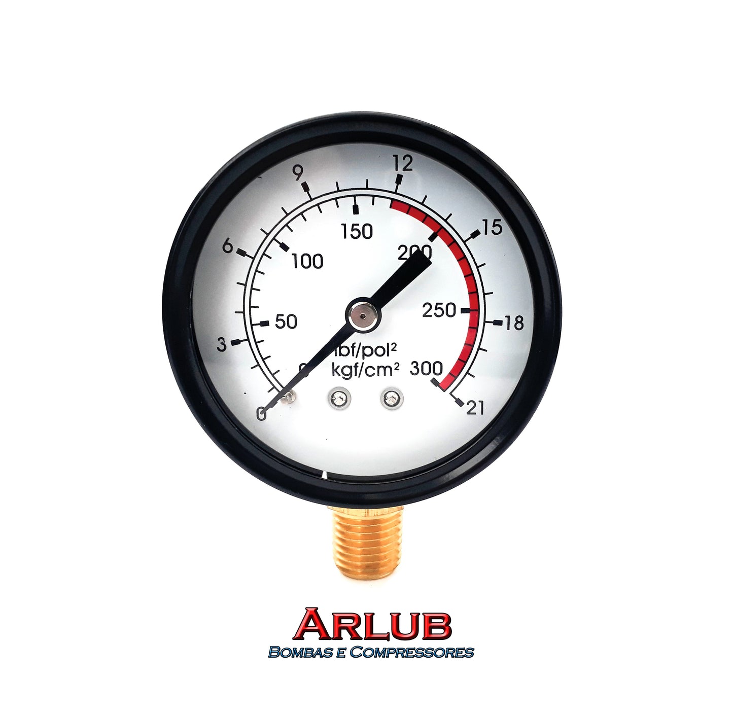 Manômetro de ar vertical rosca 1/4" de 300 psi para compressores de ar (1048)