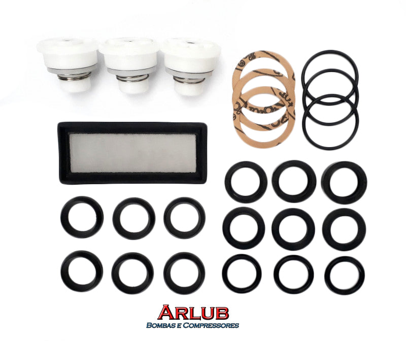 Kit vedação para lavadora Hidromar antiga Bh-6100 com pistões de 30mm (1101)