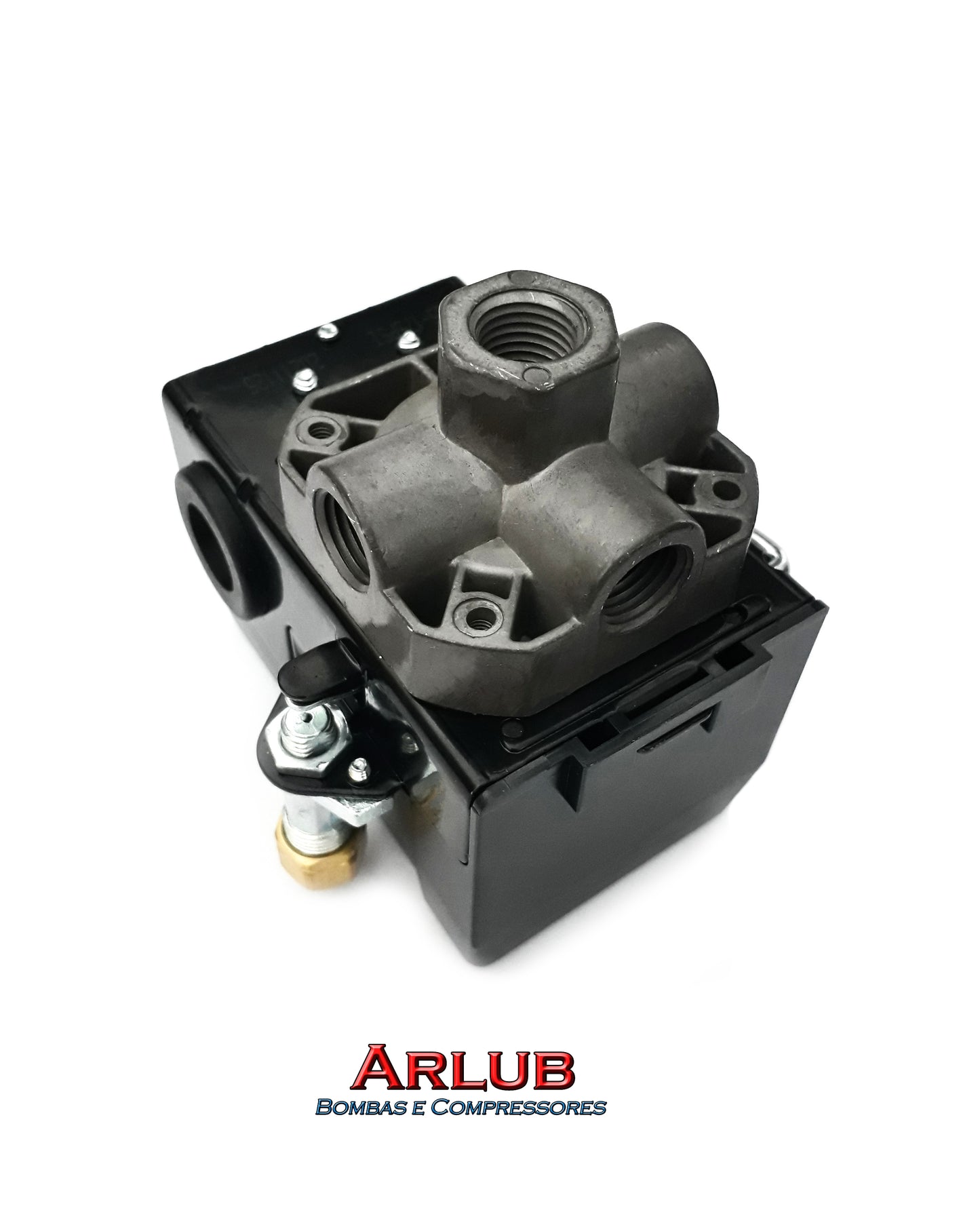 Pressostato de 04 vias baixa pressão 80-125 psi de rosca 1/4" para compressores de ar (2003)