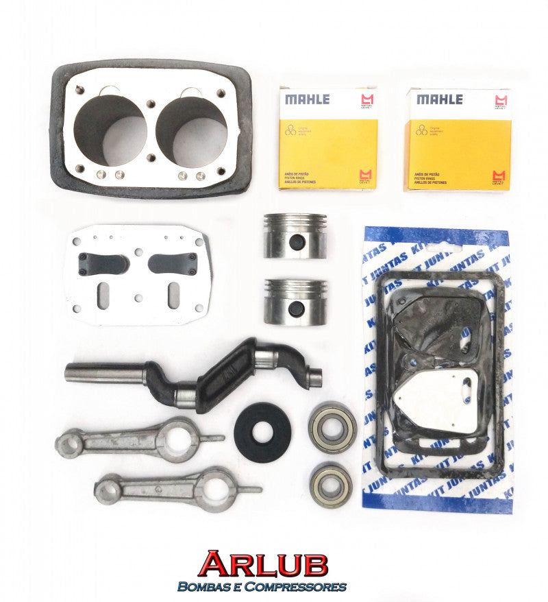 Kit peças de reposição completo para compressor de ar Schulz Msl 10 Ml Mundial (2038)