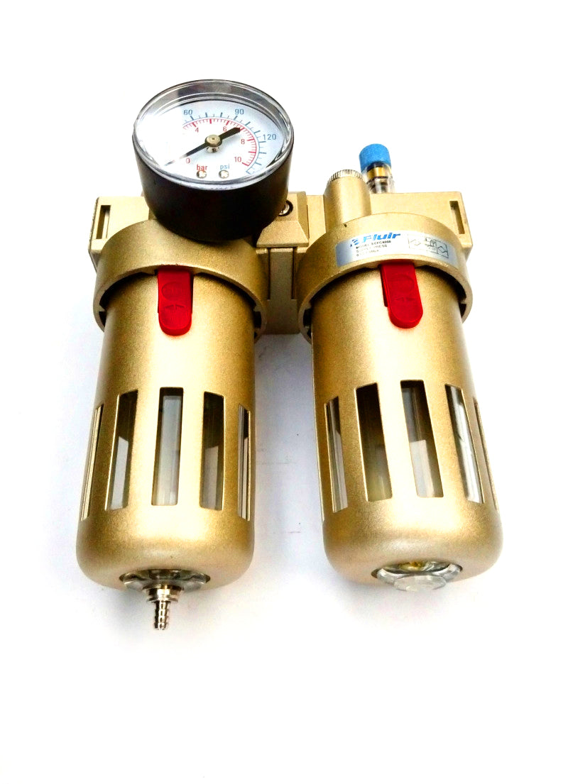 Filtro regulador e lubrificador ou conjunto lubrifil com rosca de 1/2" - Fluir (2074)