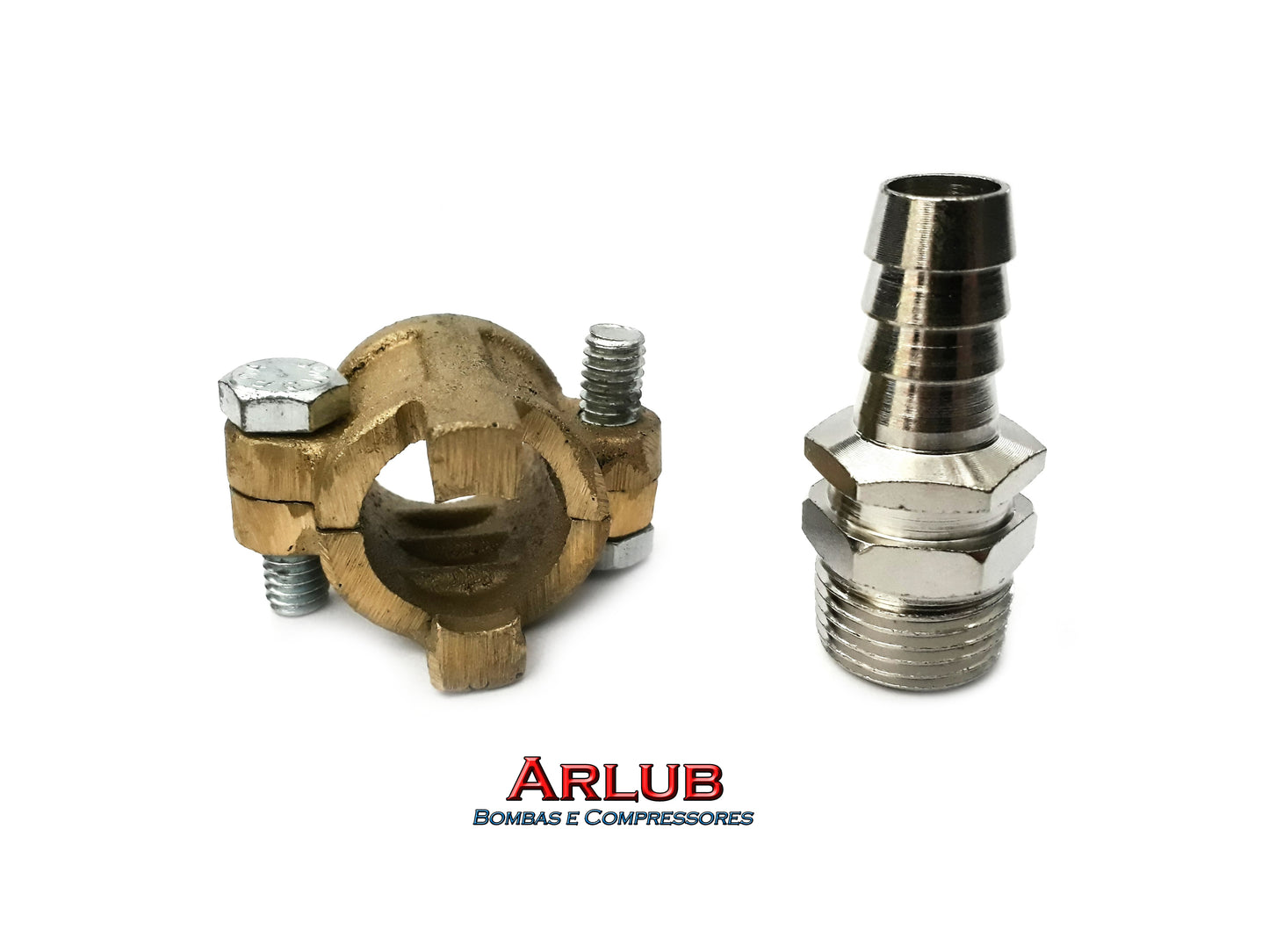 Kit espigão + abraçadeira para mangueira de lava rápido de 1/2" (K070)