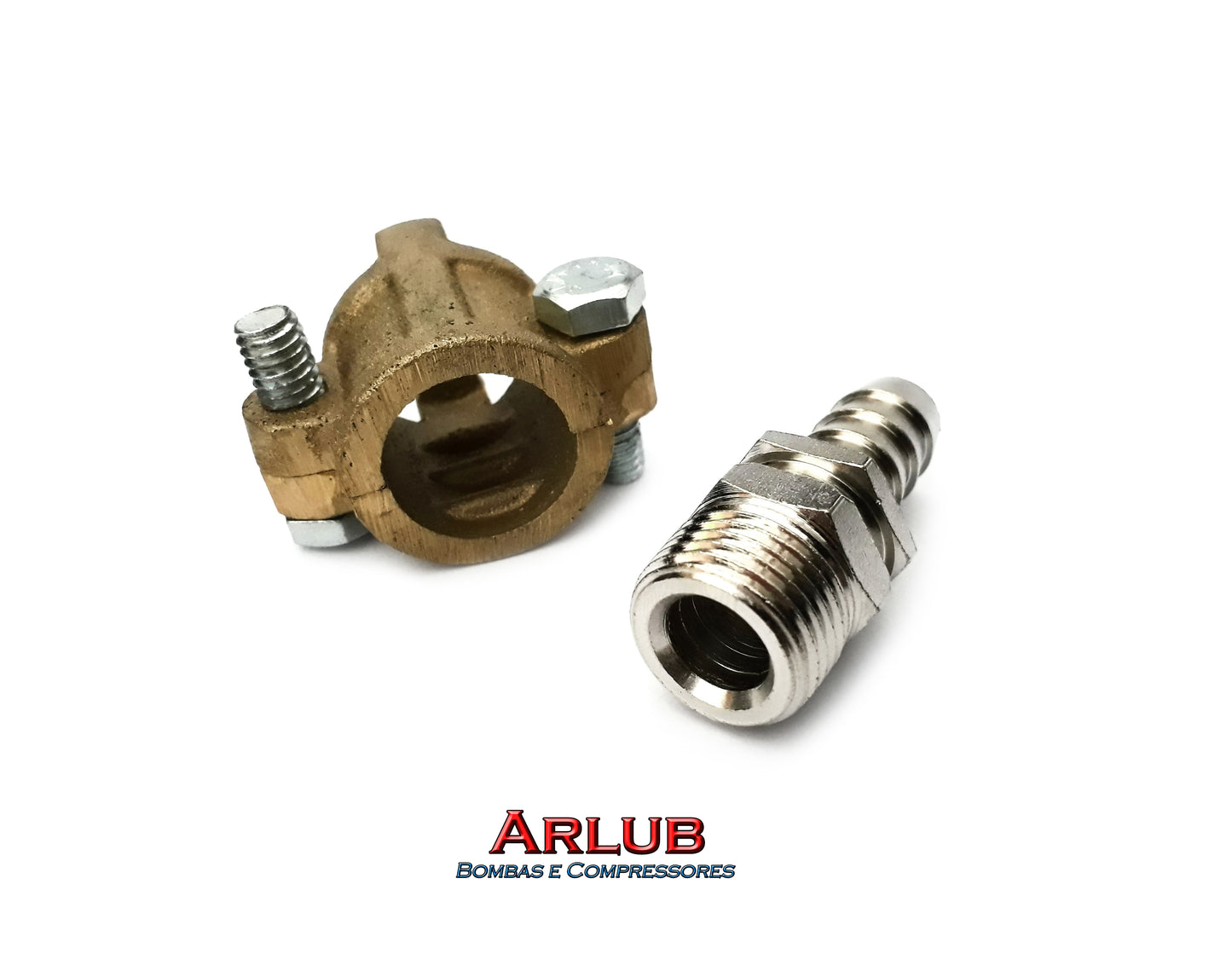 Kit espigão + abraçadeira para mangueira de lava rápido de 1/2" (K070)