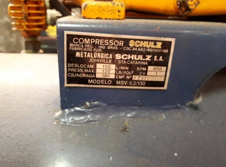 Reparo da tampa para compressor de ar Schulz antigo Msi 2,6 Sa / Msv 5,2 Sa - Ss (A691)