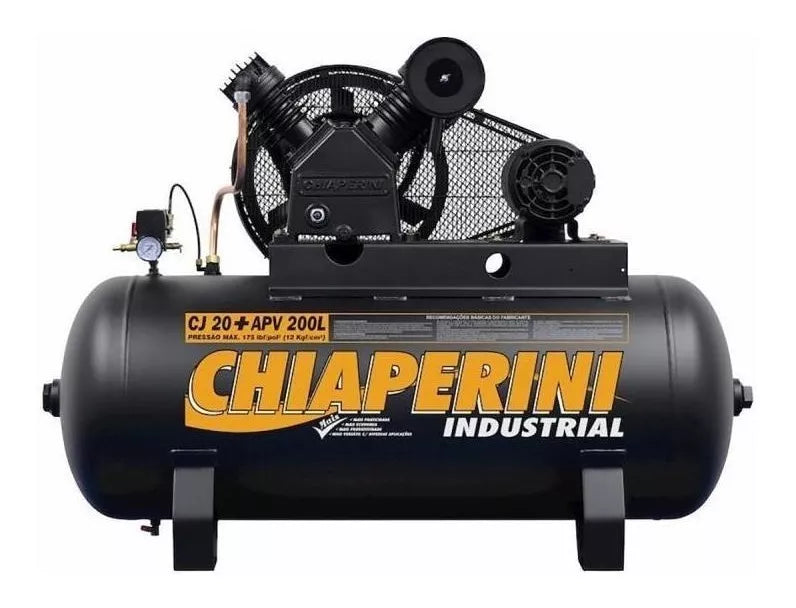 Compressor de ar elétrico Chiaperini industrial mais CJ 20+ Apv 200L trifásica 200L (P023)