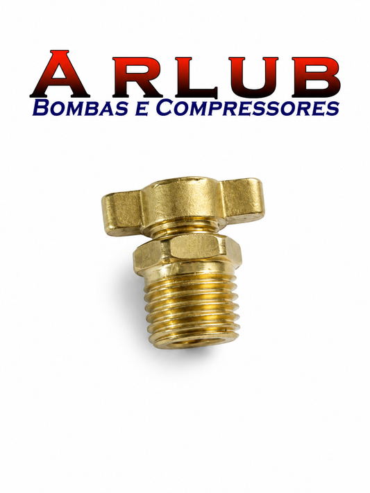 Purgador / Dreno manual de rosca 1/4" para compressores de ar diversas marcas e modelos (A089)