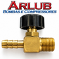 Registro de agulha de rosca macho 1/4" npt x espigão mangueira 1/4" (A129)