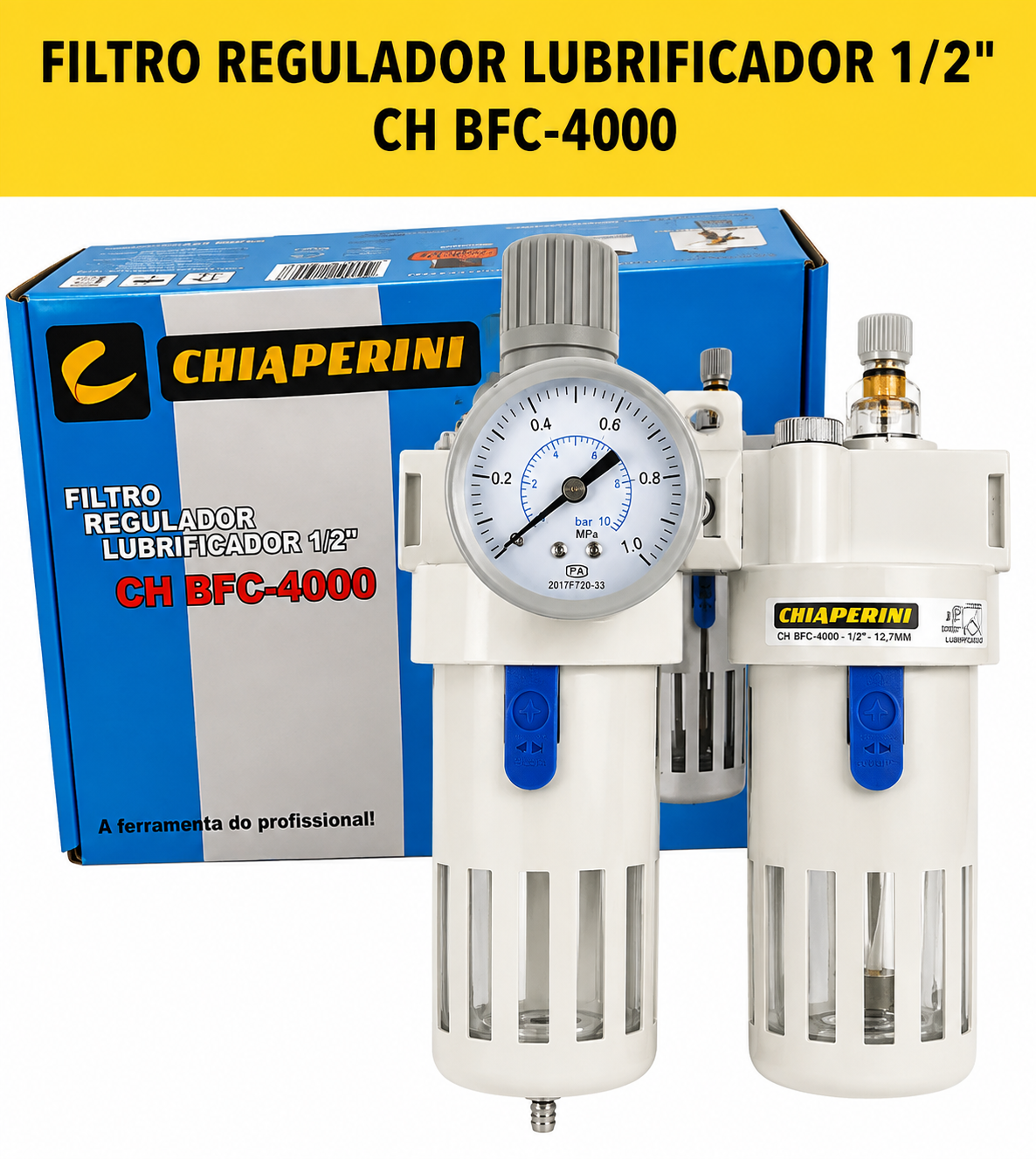 Filtro Regulador Lubrificador 1/2 Ch Bfc-4000 Chiaperini (1022)