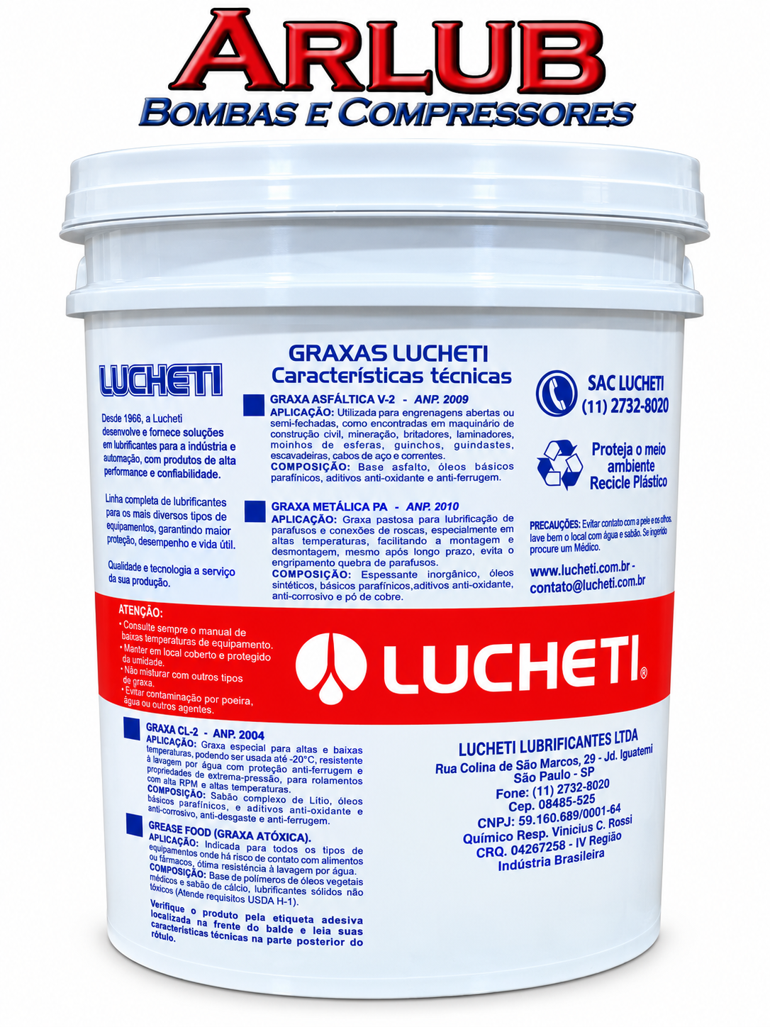 Graxa para chassis 2 Lucheti balde 20kg - uso geral (P008)