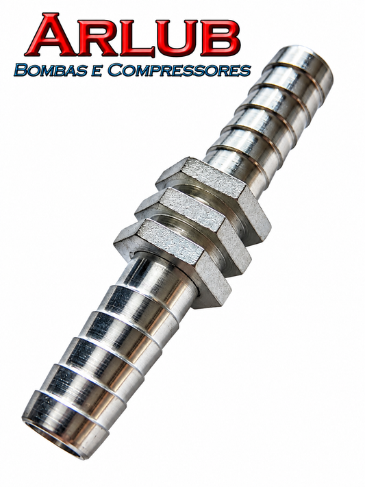 Emenda de 1/2" x 1/2" com canal para mangueira de lavadoras lava rápido (A119)