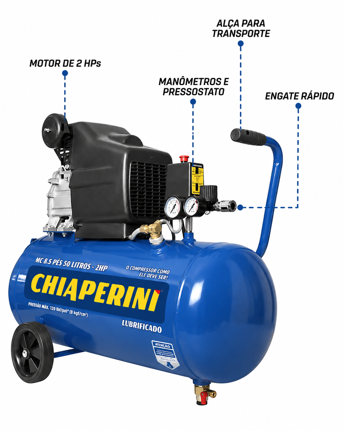 Motocompressor 8.5 Pés 50 Litros 2hp - 220v - Chiaperini (P011)