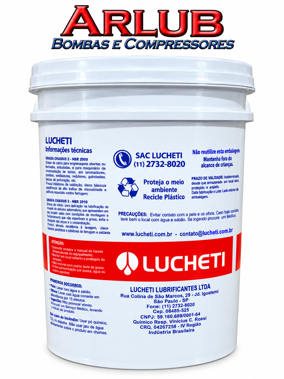 Graxa para chassis 2 Lucheti balde 20kg - uso geral (P008)