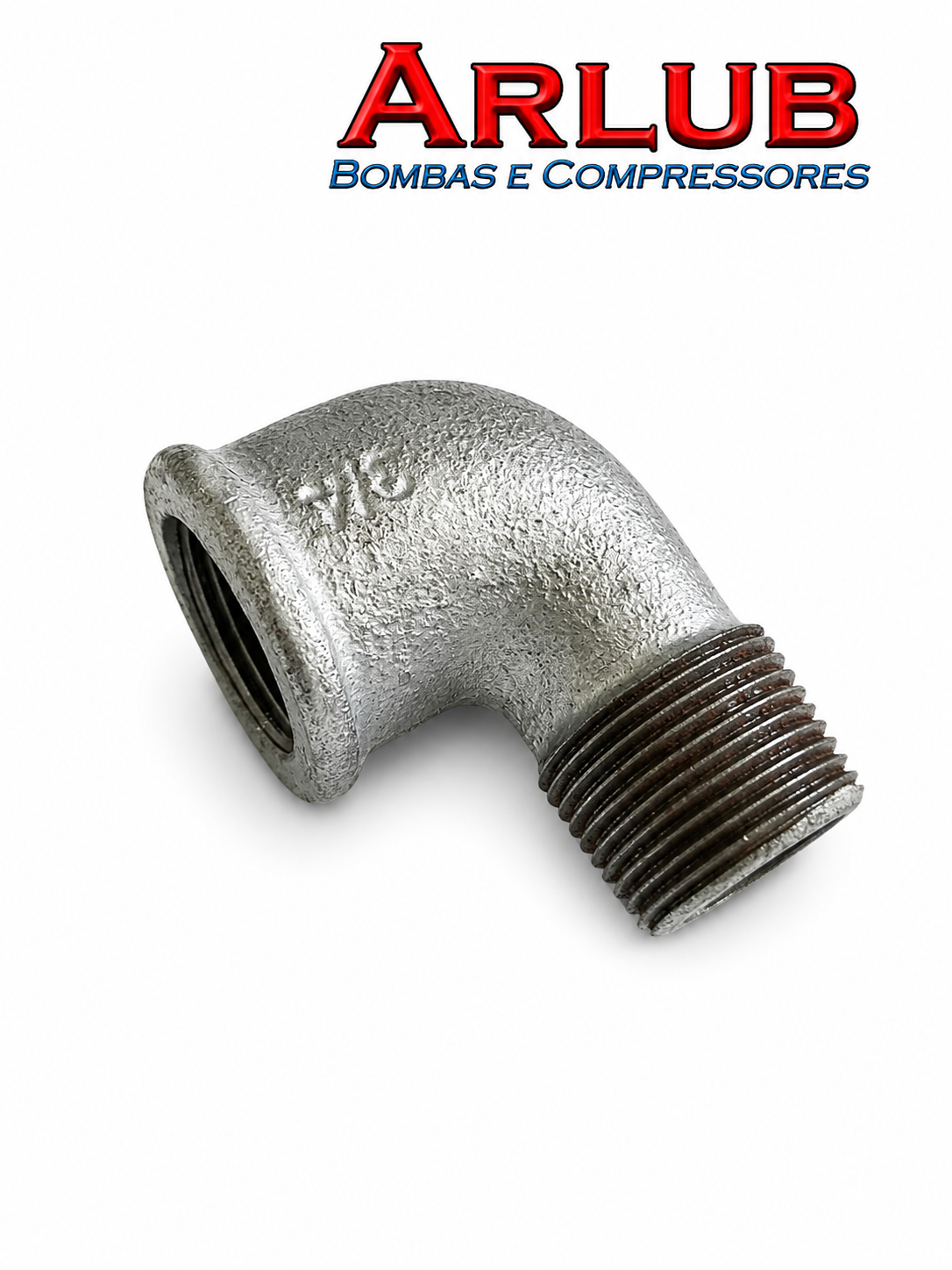 Cotovelo galvanizado rosca fêmea e macho 3/4" para conexões gerais (A110)