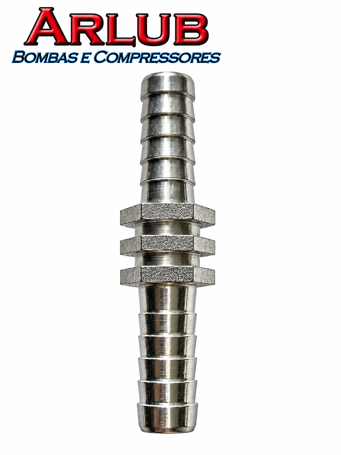 Emenda de 1/2" x 1/2" com canal para mangueira de lavadoras lava rápido (A119)