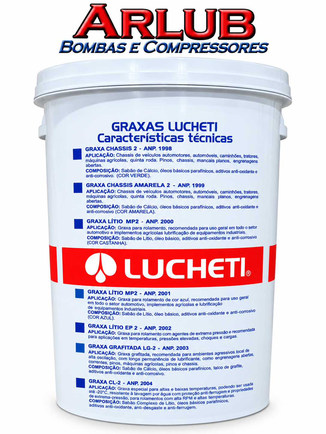 Graxa para chassis 2 Lucheti balde 20kg - uso geral (P008)