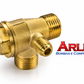 Válvula de retenção 1/2" x 3/8" x saída macho 1/8" Npt para motocompressores (A146)