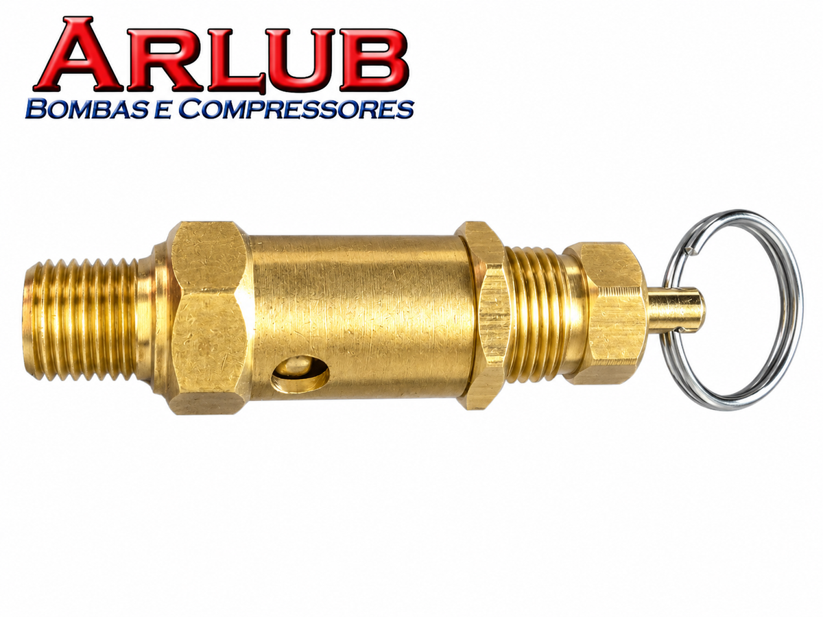 Válvula de segurança AP 175 PSI de rosca 1/4" para compressores de ar (A152)