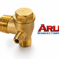 Válvula de retenção 1/2" x 3/8" x saída macho 1/8" Npt para motocompressores (A146)