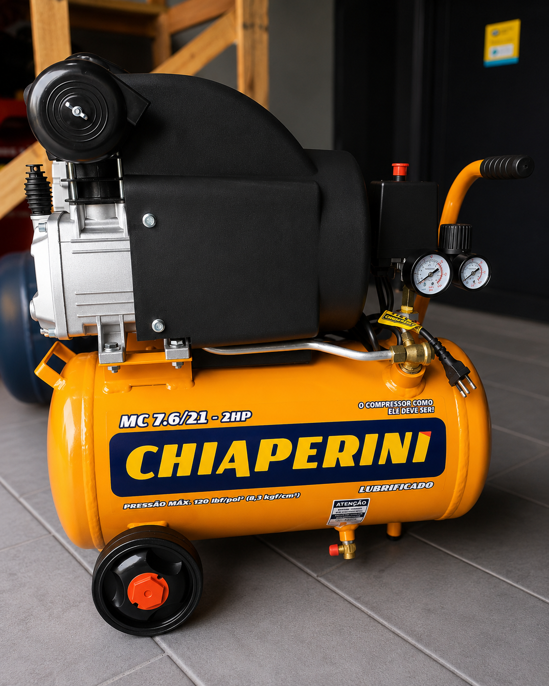 Compressor Chiaperini 21L 2HP MC 7.6 Monofásico Portátil(P012)