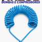 Mangueira espiral pu azul 8mm x 7m - com conexões de 1/4" macho nas pontas (1011)