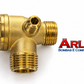 Válvula de retenção 1/2" x 3/8" x saída macho 1/8" Npt para motocompressores (A146)