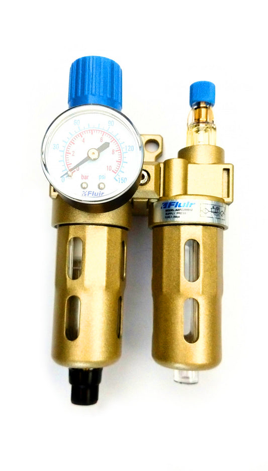 Lubrifil ou filtro regulador lubrificador de rosca 1/4" com manômetro (1163)