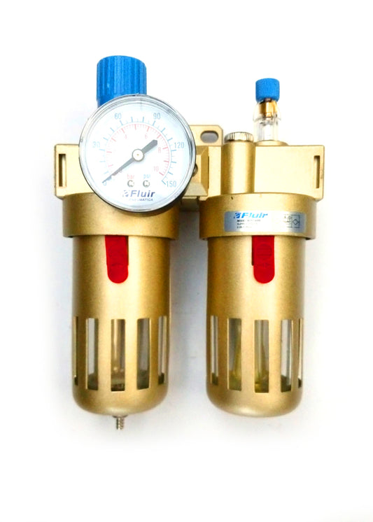 Filtro regulador e lubrificador ou conjunto lubrifil com rosca de 1/2" - Fluir (2074)
