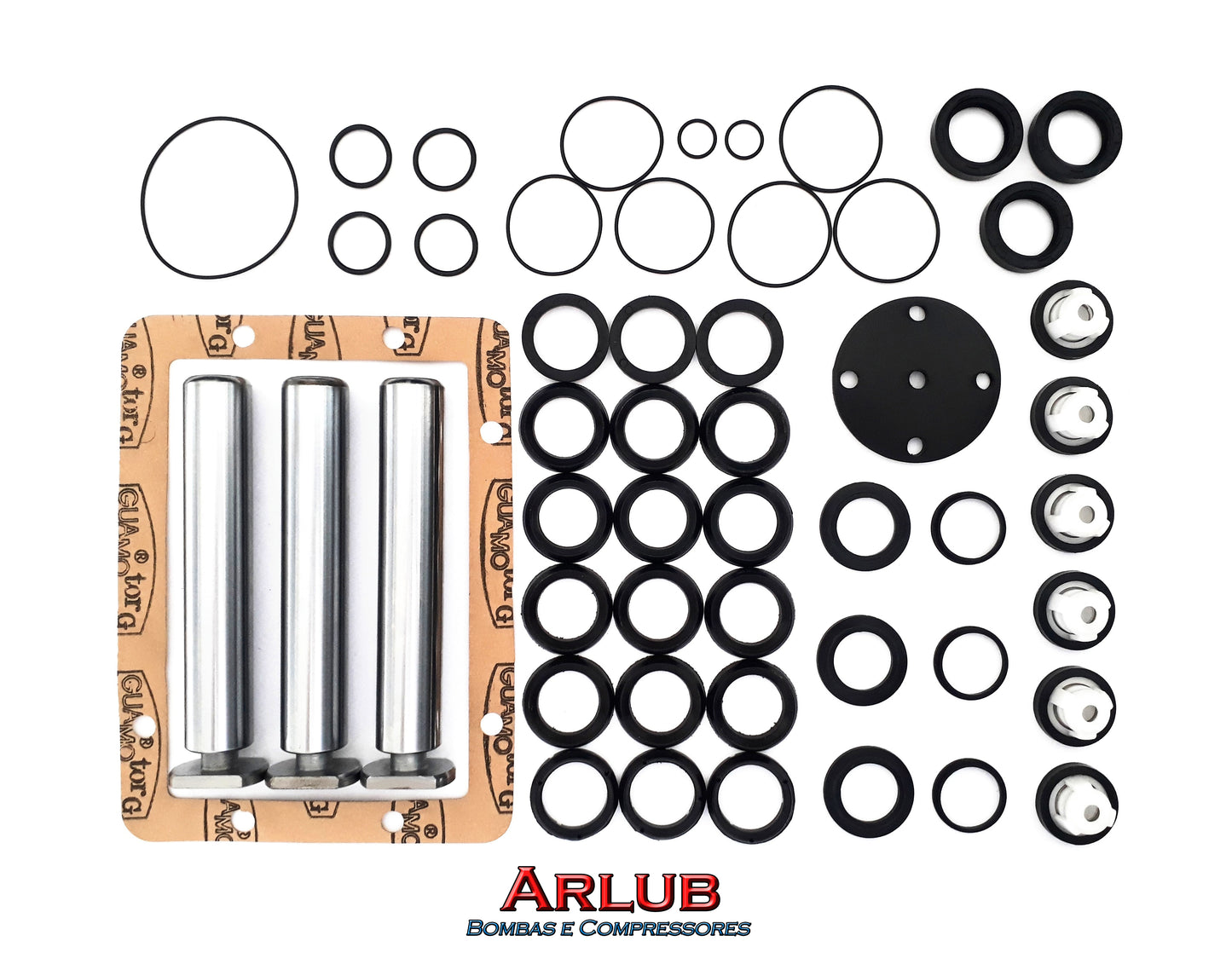 Kit vedação com 03 pistões para lavadora de alta pressão Wayne lu Somar 3401 (K062)