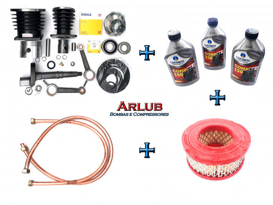 Kit peças de reposição para compressor Wayne W700 + serpentina + óleo + filtro (K052)