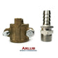 Kit espigão + abraçadeira para mangueira de lava rápido de 1/2" (K070)